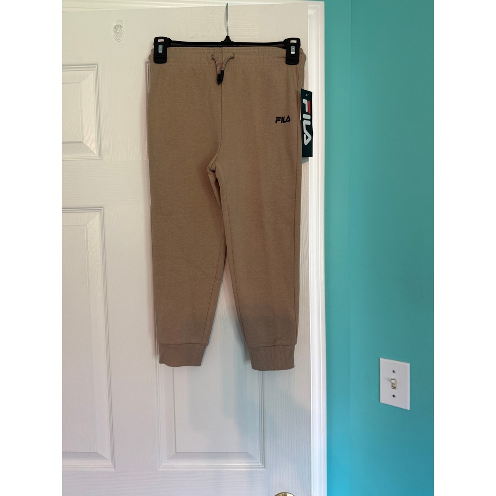 Fila Kids Jogger Pants Tan Khaki Fleece Sweatpants Size 5/6 NWT